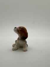 Miniature Beagle Hound Puppy Dog Figurine Ceramic Dollhouse Animal Decor picture