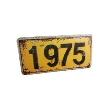 1975 Flat Text Rusty License plate  Black Yellow Ford Chevy Dodge vehicle NEW picture