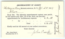 1919 RENSSELAERVILLE NEW YORK ARCHDEACONRY OF ALBANY APPORTIONMENT INVOICE Z4585 picture