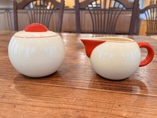 Art Deco Czechoslovakian Creamer & Covered Sugar Bowl picture