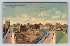 Omaha NE- Nebraska, Aerial Omaha Skyline, Antique, Vintage c1943 Postcard picture