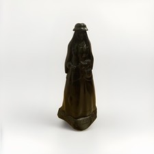 Colombian Carved Coal Folk Art Sculpture Woman Figure Topaga Boyaca picture