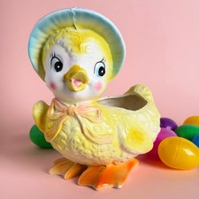 VTG Rubens Japan Anthropomorphic Duck Planter Kitsch BIG EYES Easter picture