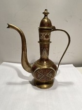VTG Harilela’s India Brass Teapot And 1 Mini Cup Made IN India Neat Design U3 picture