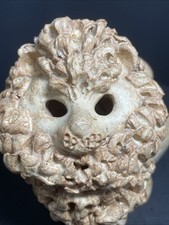 Mary Fortuna Signed Clay Sculpture Lion Folk Art Figurine Handmade Mane King picture