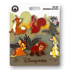 2026 Disney Parks Forest Critters Booster 6 Pin Set Rabbit Bambi Tod Meeko Koda picture
