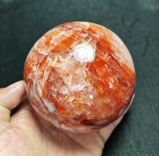 TOP 1056 G 90MM Natural  Polished Red Crystal Sphere Ball Healing W37 picture