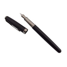 Parker Pen Executive Black 18kt Gold Matte Black & Gunmetal Medium Fountain Pen picture