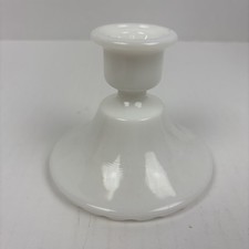Vintage Milk Glass Candleholder Candlestick Holder Scalloped Mid Century Modern picture
