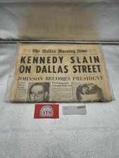 Original Nov. 23 1963 Dallas Morning Newspaper Kennedy Slain On Dallas Street picture