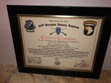 506TH PARACHUTE INFANTRY REGIMENT / COMMEMORATIVE - CERTIFICATE OF COMMENDATION picture