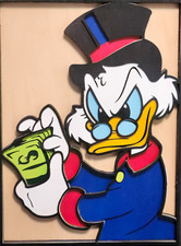 Disney Scrooge McDuck Framed Wall Art Print, Wood Back Hanging picture