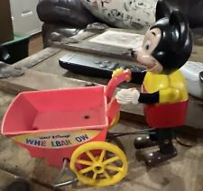 Vintage Mickey Mouse Windup Wheelbarrow 1973 Works Windup Toy picture