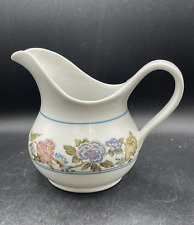 Water, Milk Pitcher Estee Lauder Porcelain 1980 Bright Floral Pattern Vintage picture