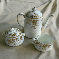 Minton Ancestral S-595 Bone China Floral Tea Set Teapot Creamer Sugar Lid picture