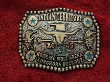 Rodeo☆2025☆X~Treme BULLRIDING Champion Trophy Buckle☆Indian Nation☆Rare☆659 picture
