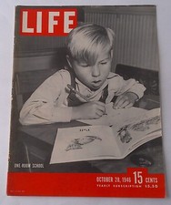 Life Magazine ( One-Room School ) COVER ONLY October 28,  1946 picture