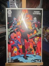 TEEN TITANS 1 SIGNED KYLE HIGGINS COA COVER B DAN MORA ART DANIELE DI NICUOLO . picture