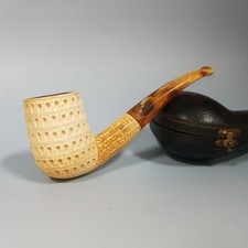 Unknown Lattice Meerschaum Estate Block Meerschaum Pipe, With Its Case picture