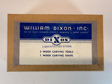 Vintage William Dixon Wood Carving Tool Set Knife Gouges Stone Box Newark NJ picture