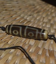 Vintage worn 4 Eyes Taiwan Dzi Bead Protective Amulet Attract Wealth , 4G picture