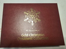 Vtg Danbury Mint 23kt Gold Plated Christmas Ornament Collection 12 Pc Set picture