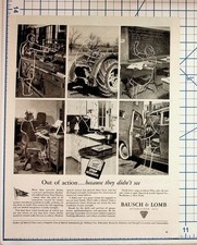 1940s Bausch & Lomb Optical Ad Eyesight Safety Accidents Print Ephemera picture