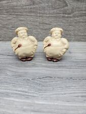Vtg Ceramic white Chef salt and pepper shakers - Deco Only  picture