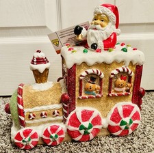 Christmas Santa Gingerbread Candy Train LED Lighted Musical Decor Figurine picture