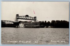 c1910's Steamer President At Prescott Wisconsin WI RPPC Photo Antique Postcard picture