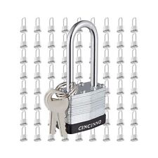 Locks with Keys，CINCINNO Heavy Duty Laminated Steel Padlock with Key, 2