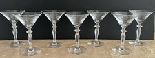 Vintage Fostoria Daisy #324 Etched 6013 Champagne Tall Sherbet 5 Glasses 1930s picture