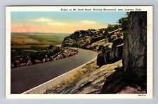 Lawton OH-Ohio, Scene Mt Scott Road, Wichita Mountains, Vintage Postcard picture
