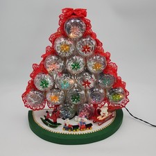 Vtg Handmade Lighted Baby Food Pyramid Jar Christmas Tree Folk Art 14.5