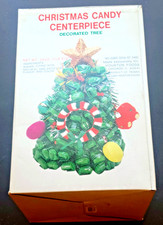 Vtg 1984 Houston Foods Christmas Candy Tree Centerpiece Retro Holiday Decor NOS picture