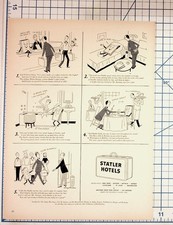 1952 Statler Hotels Vintage Ad Ephemera Rufus Jarman Book Cartoon picture