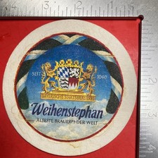 WEIHENSTEPHAN HEFE-WEISSBIER 4 INCH ROUND BEER COASTER picture