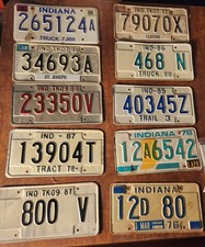 10 Vintage Indiana License Plate Lot Tag Mancave Wall Decor Project Art 70 80 90 picture