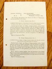 CIVIL WAR VICTORY ORDER BATTLE OF GETTYSBURG & PORT HUDSON 1864 picture