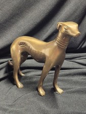 Vintage Mid Century Brass Greyhound Figurine, 6.5