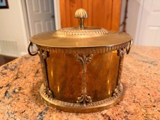 Vintage Mottahedeh Design Brass Biscuit Tin Tea Caddy Box Container India picture