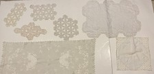 VITAGE  CROCHETED SET 7 DOLIES AND DRESSER SCARF picture
