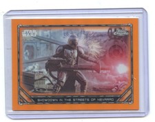2022 Topps Chrome Star Wars Mandalorian /25 Showdown in Nevarro Orange S1-46 picture