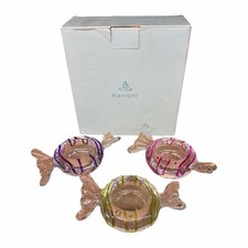 PartyLite Jollyville Tealight Trio Candy Glass Holders Set of 3 - P8994 picture