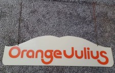 Vintage 39” Orange Julius 70s Store Sign w/ Chain Hooks picture