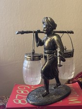 Vintage 2001 Bombay Company Silver Plated Salt & Pepper Shaker Caddy picture