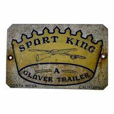 VINTAGE RV TRAILER SIGN EMBLEM “Sport King“ A Glover Trailer,Costa Mesa, Ca. A picture