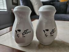 Vintage ELVIS Presley Salt & Pepper Shakers White Ceramic With Face EPE picture