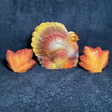 Thanksgiving Turkey Napkin Holder & Salt & Pepper Set-Fall Autumn Decoration picture