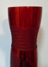 Ruby Red Banded Vase - 12
